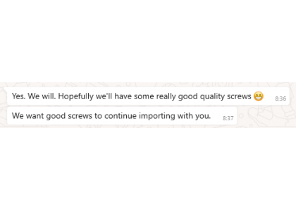 Customer looking forward order from us